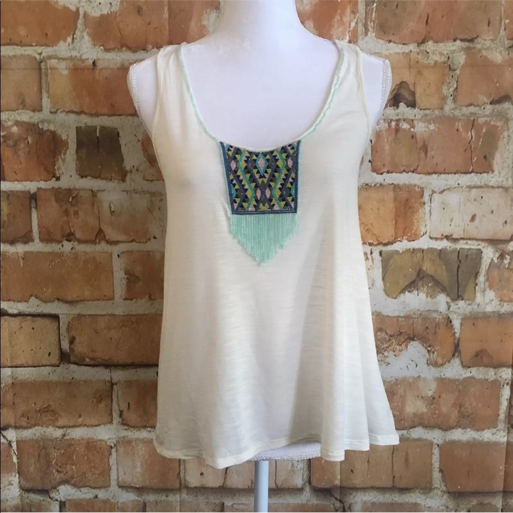 American Eagle Beaded Boho Tank Top